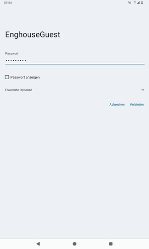 Geben Sie das WLAN-Passwort ein und wählen Sie Verbinden