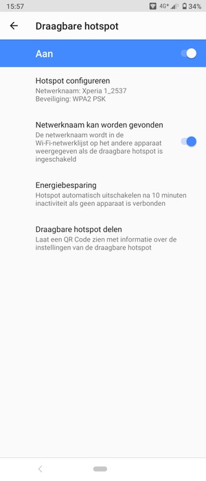 Uw telefoon is nu geïnstalleerd voor gebruik als modem