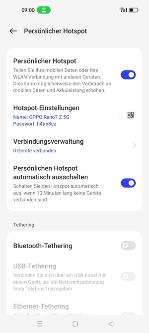 Ihr Handy ist jetzt für die Verwendung als Modem eingerichtet