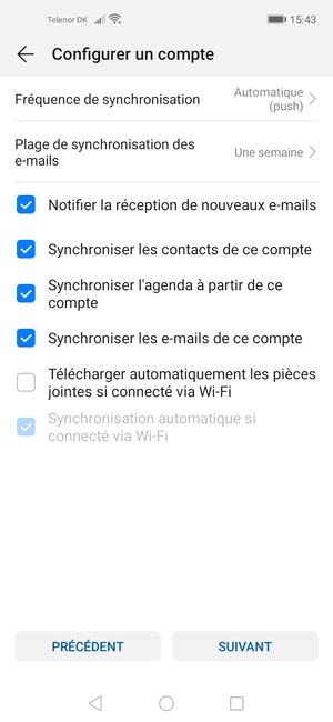 Sélectionnez SUIVANT