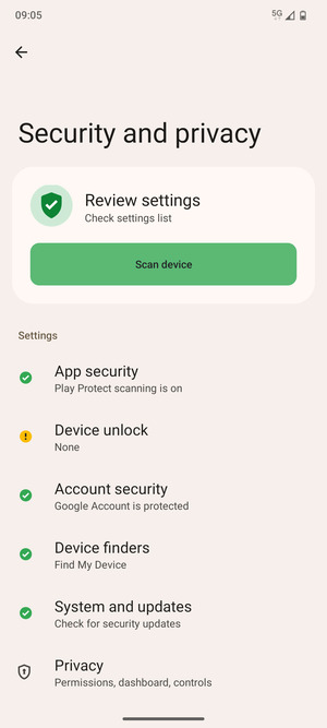 Select Device unlock