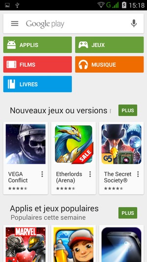 Sélectionnez la barre de Recherche
