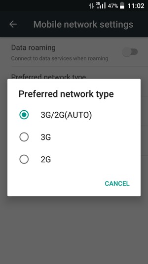 Select your preferred option