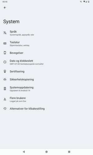 Velg Systemoppdatering