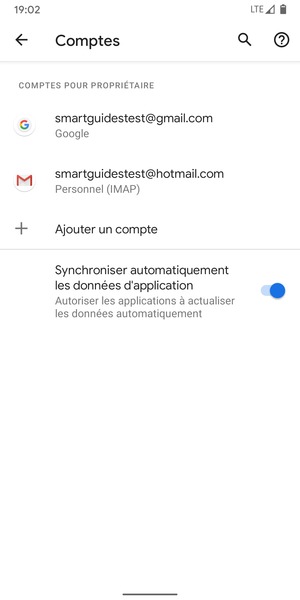Sélectionnez votre compte Google