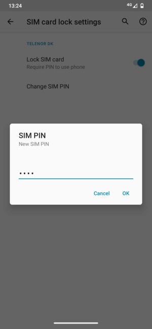 Enter your New SIM PIN and select OK