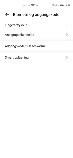 Vælg Adgangskode til låseskærm