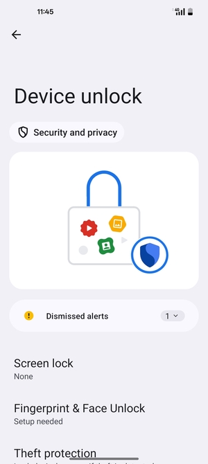 Select Screen lock