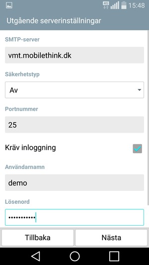 Ange utgående serveradress