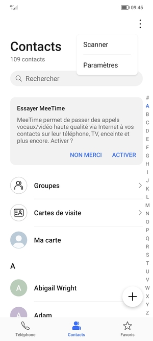 Sélectionnez Paramètres