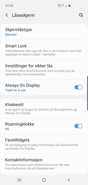 Telefonen din er nå sikret med en skjermlås