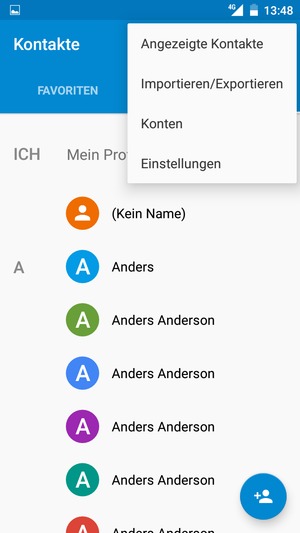 Wählen Sie Importieren/Exportieren