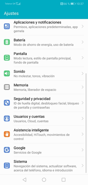 Desplácese y seleccione Sistema