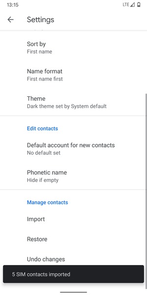 Your contacts will be saved to your Google account and saved to your phone the next time Google is synced.