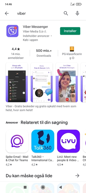 Vælg appen