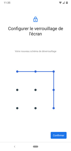 Dessinez de nouveau le schéma de déverrouillage et sélectionnez Confirmer