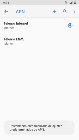 Seleccione Nuevo APN