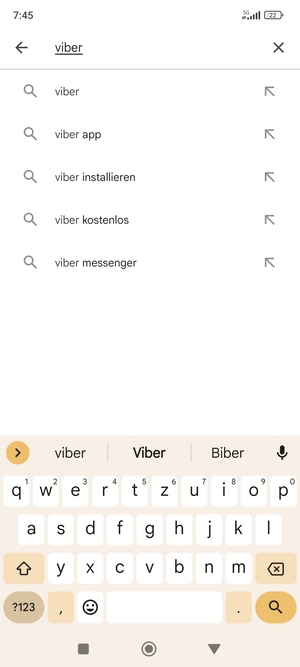 Geben Sie den Namen der App ein und wählen Sie Suchen