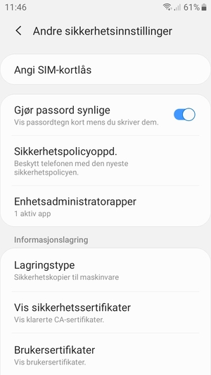 Velg Angi SIM-kortlås