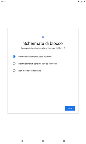 Seleziona le opzioni preferita e poi Fine