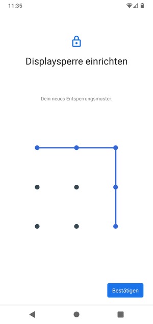 Zeichnen Sie das Entsperrmuster erneut und wählen Sie Bestätigen