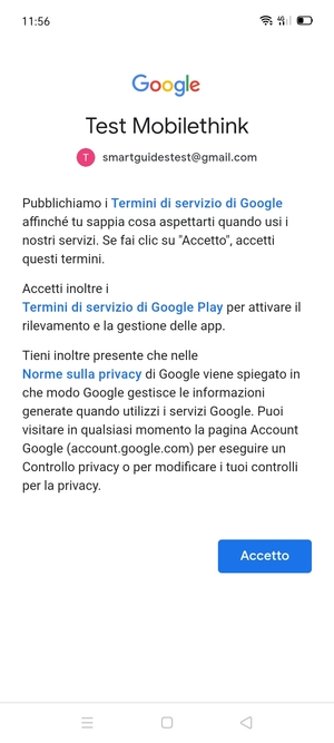 Seleziona Accetto