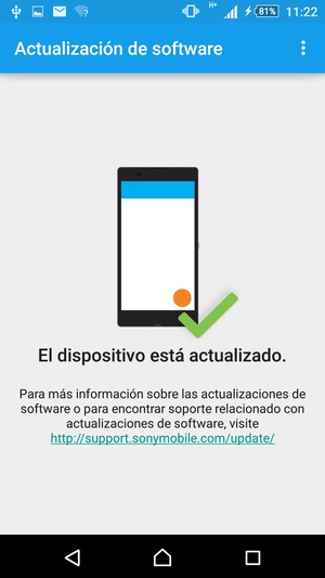 Si su teléfono está actualizado, verá la siguiente pantalla.