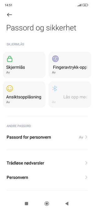 Bla til og velg Personvern