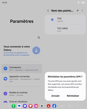 Sélectionnez Réinitialiser
