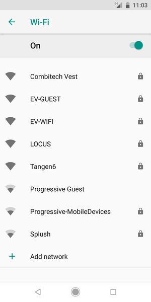 Select the wireless network you want to connect to