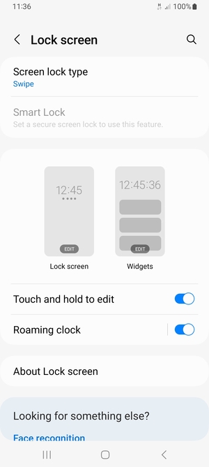 Select Screen lock type