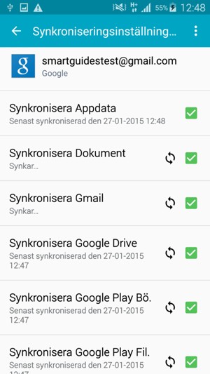 Din information kommer att synkroniseras