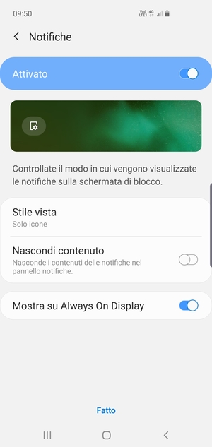 Seleziona le opzioni preferita e poi Fatto