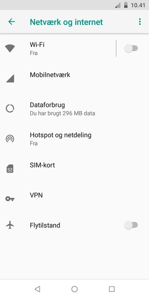 Vælg Mobilnetværk