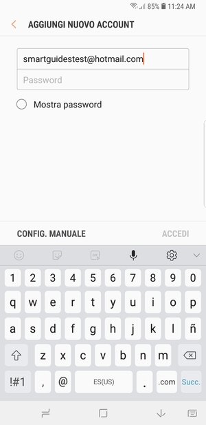 Inserisci il tuo indirizzo Hotmail e seleziona Succ.