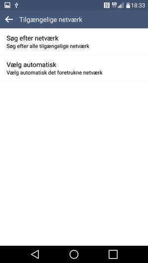 Vælg Søg efter netværk