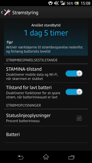 Slå Strømbesparelsestilstande til