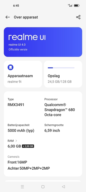 Selecteer realme UI