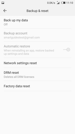 Select Back up my data