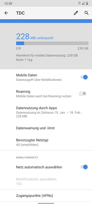 Scrollen Sie und wählen Sie Zugangspunkte (APNs)