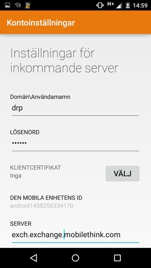Ange Användarnamn