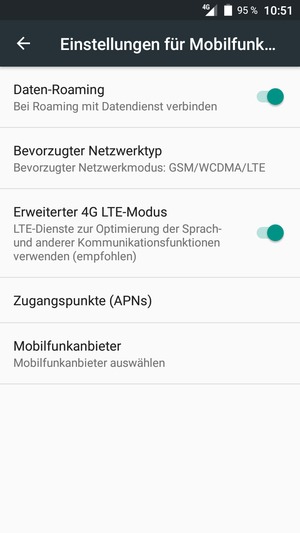 Schalten Sie Daten-Roaming an oder aus