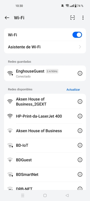 Ahora está conectado a la red Wi-Fi