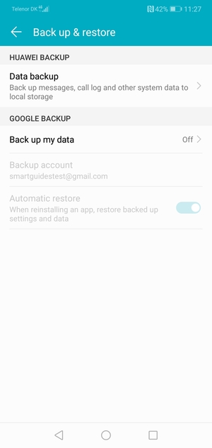 Select Back up my data