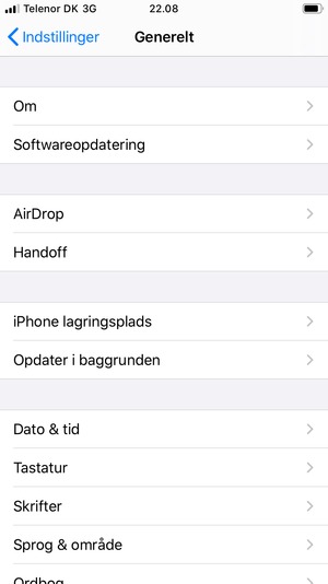 Vælg Softwareopdatering