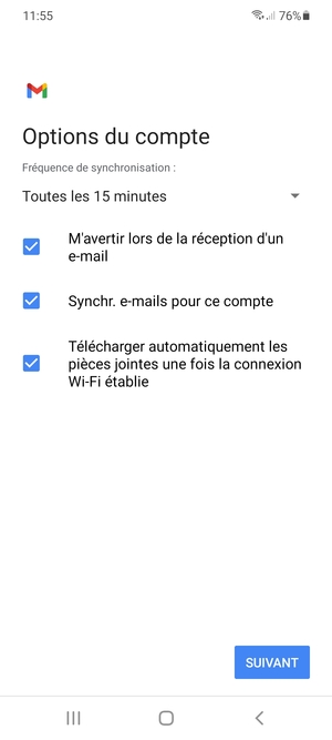 Sélectionnez SUIVANT