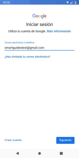 Introduzca su dirección de Gmail y seleccione Siguiente