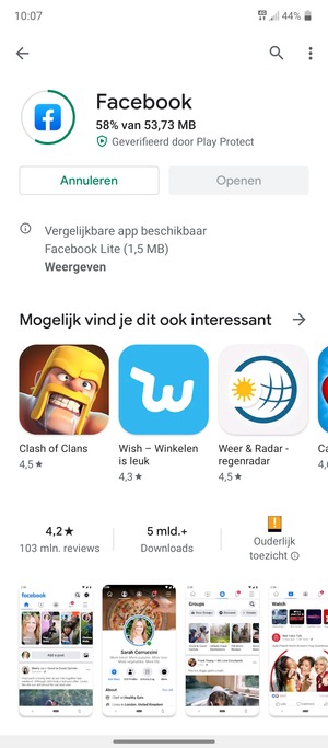 Wacht tot het installatieproces beëindigd is