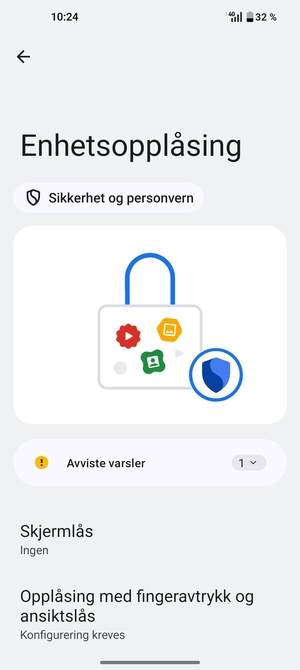 Velg Skjermlås