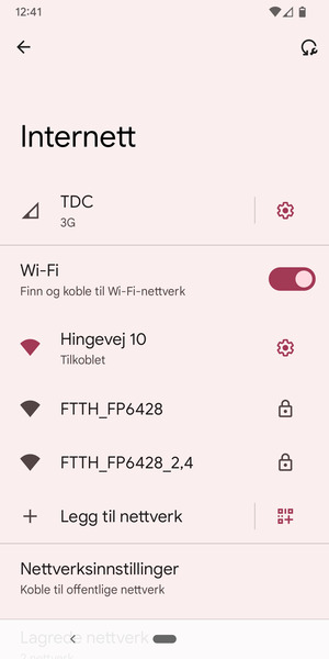 Du er nå koblet til Wi-Fi-nettverket